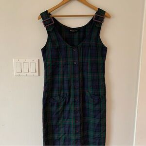 Mizz Lizz Jumper Maxi Dress Blue Plaid Women’s Small S  Botton front